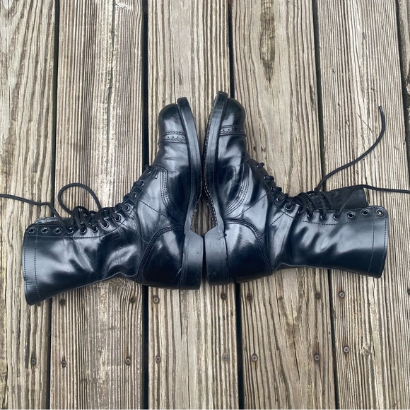 Corcoran 1500 Paratrooper Jump Boots Men’s 7.5 E Black Goth Metal Made In U.S.A. - Picture 2 of 7